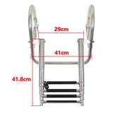 4 Steps Stainless Steel Pontoon Boat Ladder Folding Telescoping Rear Entry