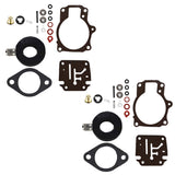 Set of 2 Carburetor Carb Rebuild Kit w Float For Johnson Evinrude 50 55 60 HP