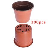 Garden Plastic Plant Flower Pots 100PCS Nursery Seedlings Starting Pot Container