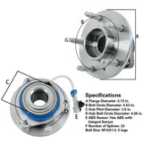 Front & Rear Wheel Hub and Bearing Assembly Replacement for Allure Lacrosse Century Lesabre Lucerne Park Avenue Regal Rendezvous 1997-2011