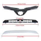 Labwork Lower Grille&Front Upper&Center+Trim+Fog Lights Kit For RAV4 SE 16-2018