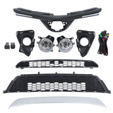Labwork Lower Grille&Front Upper&Center+Trim+Fog Lights Kit For RAV4 SE 16-2018