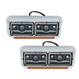LED DRL Projector Headlights Lamp For 1985-2019 Kenworth W900 For Western Star