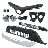 Labwork Lower Grille&Front Upper&Center+Trim+Fog Lights Kit For RAV4 SE 16-2018