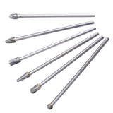 6PACK 10mm Rotary Aluminum Cut Burr 6mm 1/4" Shank 150mm Long Reach Carbide Burs