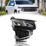 Labwork Right Headlights For 2021-2023 Chevy Tahoe/Suburban Full LED Clear Lens