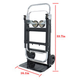 3-in-1 Heavy Duty Folding Hand Truck 500LB Capacity Carbon Steel Folding Trolley