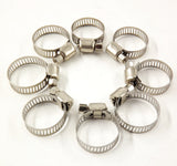 50Pcs 1/2"-3/4" Adjustable Stainless Steel Drive Hose Clamps Fuel Line Worm Clip