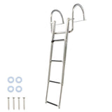 4 Steps Stainless Steel Pontoon Boat Ladder Folding Telescoping Rear Entry
