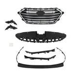 Labwork Grille+Radiator Cover+Bumper Lid+4 Bracket For Hyundai Elantra 2017-2018