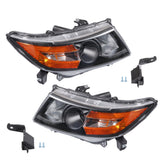 Labwork LH+RH Headlights For Honda Odyssey 2011-2017 Halogen Black Amber Corner