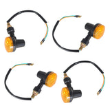 4× Motorcycle Turn Signals Blinker Light Black Amber For Yamaha Kawasaki Honda