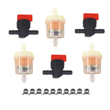 3Kit AM36141 697947 In Line 1/4" Fuel Gas Filter Shut Cut Off Valve Clamp 698183