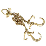 Medium J Hooks, J-Hook w/ Grab Hooks G70 5/16''x3' V-Chain Bridle With 8" New