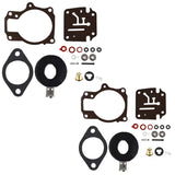Set of 2 Carburetor Carb Rebuild Kit w Float For Johnson Evinrude 50 55 60 HP