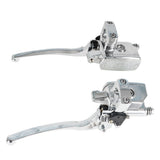 1" Motorcycle Handlebar Hydraulic Brake Master Cylinder & Clutch Lever Chrome