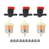 3Kit AM36141 697947 In Line 1/4" Fuel Gas Filter Shut Cut Off Valve Clamp 698183