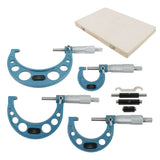 0-4" Premium Outside Micrometer Set Machinist Tool Precision Carbide Tips 0.0001