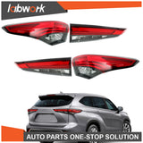 For 2020-2022 Toyota Highlander Outer+Inner Tail Light Brake Lamp Left+Right LED