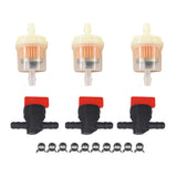 3Kit AM36141 697947 In Line 1/4" Fuel Gas Filter Shut Cut Off Valve Clamp 698183