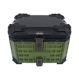 45L Motorcycle Rear Top Case Trunk with Safety Lock Green Aluminum Alloy