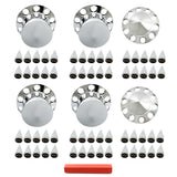 Truck Wheel Axle Covers Spiked Chrome Hub Cover Kit 33mm Front & Rear Semi