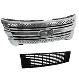 Labwork Front Upper Bumper Grille Assembly Chrome For 2011-2015 Ford Explorer