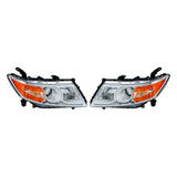 Labwork LH+RH Headlights For Honda Odyssey 2011-2017 Halogen Chrome Amber Corner