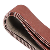 New 6 in X 48 in 80 Grit Red Sandpaper Premium Aluminum Sanding Belts 5 Pieces