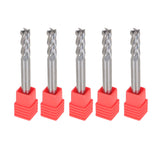 5 Pcs 1/4" 4 Flute 2-1/2" Overall Length 3/4" LOC Carbide End Mill- TiALN COATED