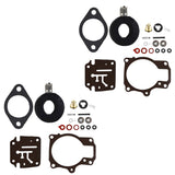 Set of 2 Carburetor Carb Rebuild Kit w Float For Johnson Evinrude 50 55 60 HP