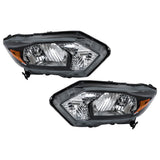 Labwork Left+Right [Halogen] Black Headlights Headlamp For 2016-2018 Honda HR-V