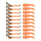 10-Pack 1.5"x15' 4000 lbs Ratchet Straps J-Hook Heavy Duty Polyester Tie Downs