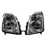 Labwork LH+RH Headlights For Cadillac STS 2005-2011 Halogen Black Housing Clear