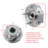 Labwork 2x Front Wheel Hub Bearing Assembly For Jeep Grand Cherokee WJ 4.0 99-04
