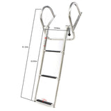 3 Steps Boat Ladder Stainless Steel in-Board Telescoping Folding Dock Ladder
