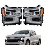 Labwork RH＆LH Headlight For 2022-2024 Chevy Silverado 1500 LTZ LED DRL Headlamp