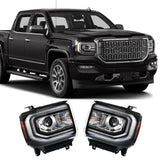 Labwork Right+Left HID Headlights For GMC Sierra 1500 2016-2018 W/o Ballast+Blub