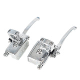 1" Motorcycle Handlebar Hydraulic Brake Master Cylinder & Clutch Lever Chrome
