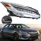 Labwork Right LED Headlight Headlamp Fit For Honda Accord Sedan 2016-2017 Chrome