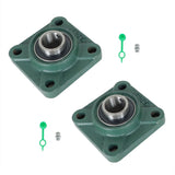 2 PCS UCF205-16 Solid Base Pillow Block Flange Mounted Bearing 1" Bore 4 Bolt