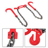 G80 3/8" x 3' V Bridle Tow Recovery Chain w/15" J-Hook & Grab Hook 15600 lbs