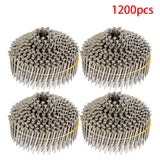 Stainless Steel Siding Nail 1-3/4" × 0.09" Ring Shank 15 Deg Wire Coil 1200 Pcs