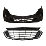 Labwork Front Upper Grille+Front Bumper Assembly For Chevy Equinox 2018 2019