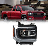 Labwork Right Full LED Headlight For 2016-2018 GMC Sierra 1500 Black Replacement