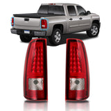 Labwork LH+RH Tail Lights Brake Lamp For Chevy Silverado 1500 2500 03-06 LED Red
