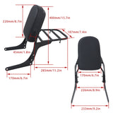 Backrest Sissy Bar w/Luggage Rack For Honda Rebel 250 CA250 CMX250C 1985-2015