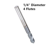1/4" 4 Flute 2-1/2" Overall Length 90 Degree Carbide Drill Mill - TiALN COATED