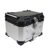 Silver Motorcycle Luggage Waterproof Tail Box Top Case Scooter Trunk Storage 45L