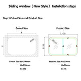 Labwork 12"W x 22"H RV Window Vertical Slide For RVs Camper W/ DOT